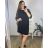 Kurzarmkleid für Damen in Übergröße (L-3XL) POLISH FASHION PMF20013 - Farbe   schwarz - Velikost   54
