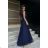 Damen Plus Size (42-46) langes elegantes ärmelloses Partykleid POLISH FASHION PMLBC23265-10 dunkelblau 44