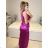 Šaty elegantní společenské na ramínka dámské (S/M ONE SIZE) ITALSKÁ MÓDA IM321608 S/M rot