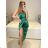 Šaty elegantní společenské na ramínka dámské (S/M ONE SIZE) ITALSKÁ MÓDA IM321608