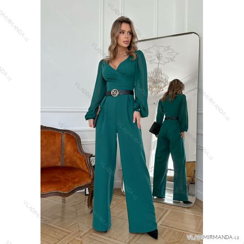 Damen Plus Size (42-46) langes elegantes ärmelloses Partykleid POLISH FASHION PMLBC23265-10 grün 36