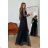 Damen Plus Size (42-46) langes elegantes ärmelloses Partykleid POLISH FASHION PMLBC23265-10 schwarz 42