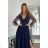 Damen Plus Size (42-46) langes elegantes ärmelloses Partykleid POLISH FASHION PMLBC23265-10 dunkelblau 46