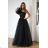 Damen Plus Size (42-46) langes elegantes ärmelloses Partykleid POLISH FASHION PMLBC23265-10 schwarz 38