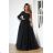 Damen Plus Size (42-46) langes elegantes ärmelloses Partykleid POLISH FASHION PMLBC23265-10 schwarz 38