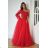 Damen Plus Size (42-46) langes elegantes ärmelloses Partykleid POLISH FASHION PMLBC23265-10 rot 34