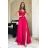 Damen Plus Size (42-46) langes elegantes ärmelloses Partykleid POLISH FASHION PMLBC23265-10 Himbeere 36