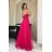 Damen Plus Size (42-46) langes elegantes ärmelloses Partykleid POLISH FASHION PMLBC23265-10 Himbeere 36