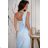 Damen Plus Size (42-46) langes elegantes ärmelloses Partykleid POLISH FASHION PMLBC23265-10 blau 34