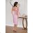Damen Plus Size (42-46) langes elegantes ärmelloses Partykleid POLISH FASHION PMLBC23265-10 pink 34