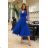 Damen Plus Size (42-46) langes elegantes ärmelloses Partykleid POLISH FASHION PMLBC23265-10 blau 40