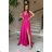 Damen Plus Size (42-46) langes elegantes ärmelloses Partykleid POLISH FASHION PMLBC23265-10 dunkelrosa 34