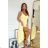 Damen Plus Size (42-46) langes elegantes ärmelloses Partykleid POLISH FASHION PMLBC23265-10 žlutá 40