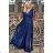 Damen Plus Size (42-46) langes elegantes ärmelloses Partykleid POLISH FASHION PMLBC23265-10 -   dunkelblau -   52