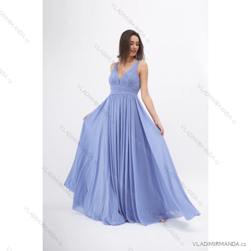 Trägerloses langes Partykleid für Damen (Einheitsgröße S/M) ITALIAN FASHION IMPSH2360055 -   hellblau -   S / M