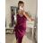 Langes, elegantes, trägerloses Satin-Partykleid für Damen (Einheitsgröße S/M) ITALIAN FASHION IMPSH236357A/DU -   Smaragdgrün -   S/M/L