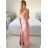 Šaty elegantní společenské na ramínka dámské (S/M ONE SIZE) ITALSKÁ MÓDA IM321608 -   růžová fuchsiová -   S/M/L