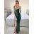 Šaty elegantní společenské na ramínka dámské (S/M ONE SIZE) ITALSKÁ MÓDA IM321608 -   hellgrün -   S / M / L