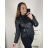 Reißverschluss Kapuzen Langarm Damen Oversized (3XL-8XL) POLISH FASHION PMWT21T21-69