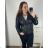 Reißverschluss Kapuzen Langarm Damen Oversized (3XL-8XL) POLISH FASHION PMWT21T21-69 46 schwarz