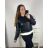 Reißverschluss Kapuzen Langarm Damen Oversized (3XL-8XL) POLISH FASHION PMWT21T21-69 XXL schwarz