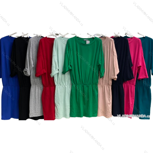 Elegantes, klassisches Kurzarmkleid für Damen in Übergröße (XL/2XL ONE SIZE) ITALIAN FASHION IMC23161