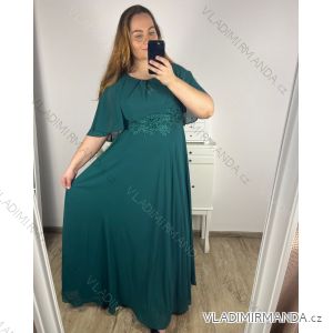 Langes, lässiges Kurzarmkleid für Damen in Übergröße (XL/2XL Einheitsgröße) ITALIAN FASHION IMPSH2350260