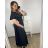 Langes, lässiges Kurzarmkleid für Damen (XL/2XL GROSSE GRÖSSE) ITALIAN FASHION IMPSH245441A Gold XL/2XL