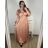 Langes, lässiges Kurzarmkleid für Damen (XL/2XL GROSSE GRÖSSE) ITALIAN FASHION IMPSH245441A XL/2XL altes Rosa