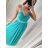 Langes trägerloses Partykleid für Damen aus Tüll (S/M EINHEITSGRÖSSE) ITALIAN FASHION IMHMS24ELENA