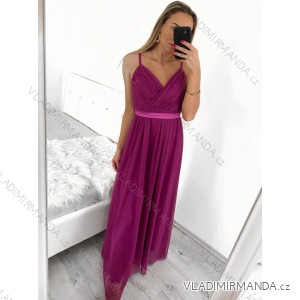 Langes trägerloses Partykleid für Damen aus Tüll (S/M EINHEITSGRÖSSE) ITALIAN FASHION IMHMS24ELENA