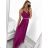 Langes trägerloses Partykleid für Damen aus Tüll (S/M EINHEITSGRÖSSE) ITALIAN FASHION IMHMS24ELENA