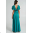 Langes, lässiges Kurzarmkleid für Damen in Übergröße (Einheitsgröße S/M) ITALIAN FASHION IMPSH245441 grün S / M