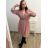 Damen Warmes Langarmkleid (L / XL ONE SIZE) ITALIAN FASHION IM422VERONA dunkelblau XL/2XL