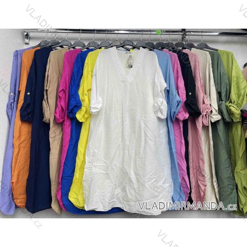 Kleid mit 3/4 Ärmeltasche für Damen (uni sl) ITALIAN Fashion IM3181746