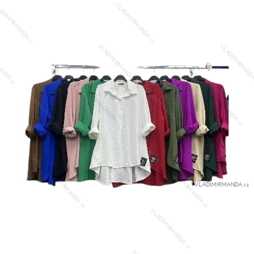 Langarm-Hemdkleid für Damen in Übergröße (XL/2XL/3XL Einheitsgröße) ITALIAN FASHION IMBM24007