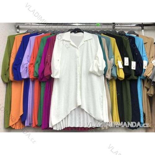 Langarm-Hemdkleid für Damen in Übergröße (XL/2XL/3XL Einheitsgröße) ITALIAN FASHION IMBM24008