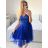 Kurzes trägerloses Partykleid für Damen (S/M EINHEITSGRÖSSE) ITALIAN FASHION IMPSH24C612 rosa Lachs S/M