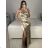 Kleid Kurzarm Damen (Uni L-2XL) ITALIENISCH MODA IMS20004 -   Gold
 -   S / M