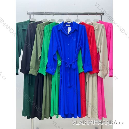 Übergroßes Damen-Hemdkleid mit 3/4-Ärmeln in Übergröße (L/XL/2XL Einheitsgröße) ITALIAN FASHION IM423111