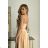 Damen Plus Size (42-46) langes elegantes ärmelloses Partykleid POLISH FASHION PMLBC23265-10 Gold 34