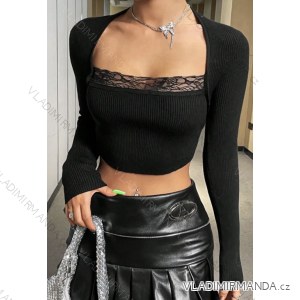 Langärmliges Crop-Top für Damen (Einheitsgröße S/M) ITALIAN FASHION IMPBB23B10882