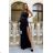 Damen Plus Size (42-46) langes elegantes ärmelloses Partykleid POLISH FASHION PMLBC23265-10 schwarz 34