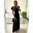 Langes, lässiges Kurzarmkleid für Damen (Einheitsgröße S/M) ITALIAN FASHION IMPSH236540 Gold S / M
