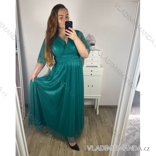 Kleid Kurzarm Damen (Uni L-2XL) ITALIENISCH MODA IMS23DIANA