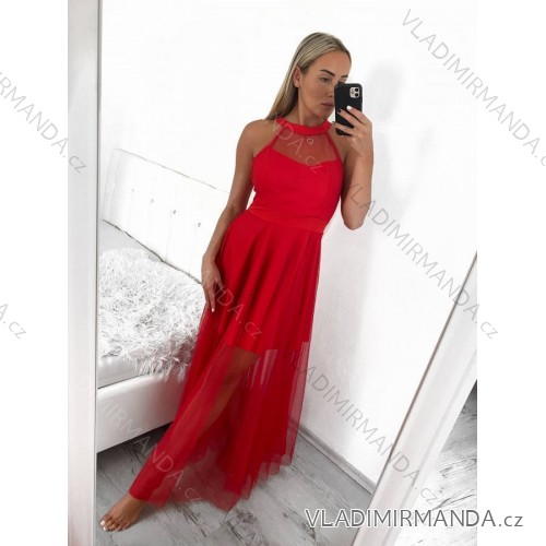 Elegante ärmellose Ballkleid-Spitze (uni s-m) ITALIENISCHE ART UND WEISE IM919919 -   rot -   S / M
