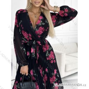 Elegantes Chiffon-Langarmkleid für Damen (Einheitsgröße S/M) ITALIAN FASHION IMWCH24010