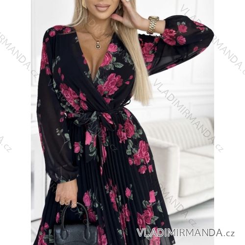 Elegantes Chiffon-Langarmkleid für Damen (Einheitsgröße S/M) ITALIAN FASHION IMWCH24010