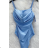 Langes Chiffon-Kurzarmkleid für Damen (S/M ONE SIZE) ITALIAN FASHION IMWGS231048