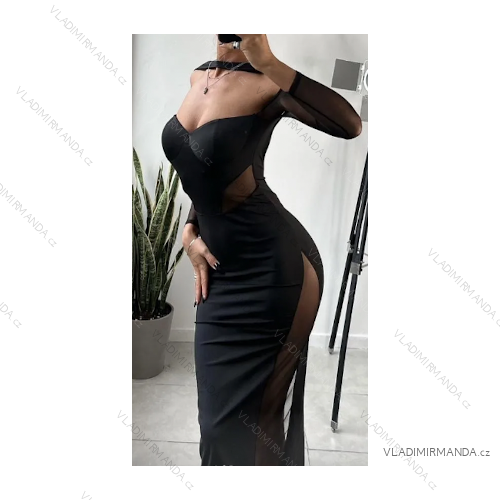 Langes trägerloses Pailletten-Partykleid für Damen (S/M EINHEITSGRÖSSE) ITALIAN FASHION IMPMD2360600